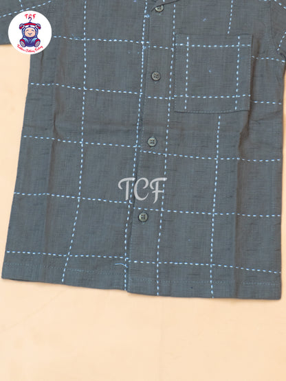 Brown - Boys Readymade Spread Collor Shirts