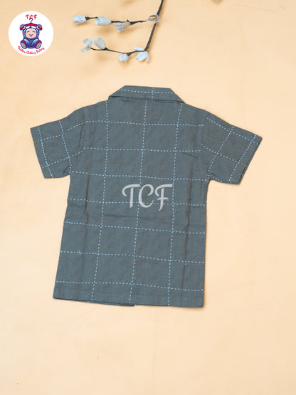 Brown - Boys Readymade Spread Collor Shirts