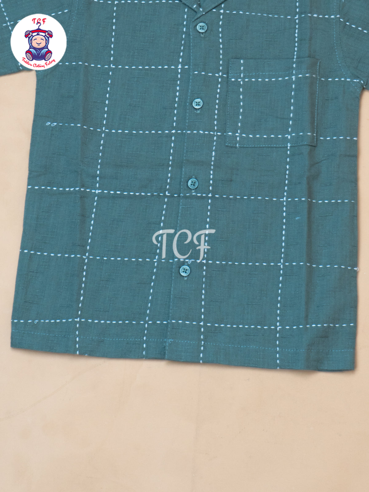 Green - Boys Readymade Spread Collor Shirts
