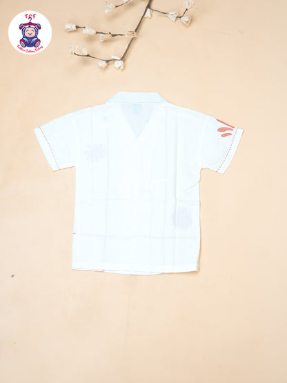 Half White  - Boys Readymade Spread Collor Shirts