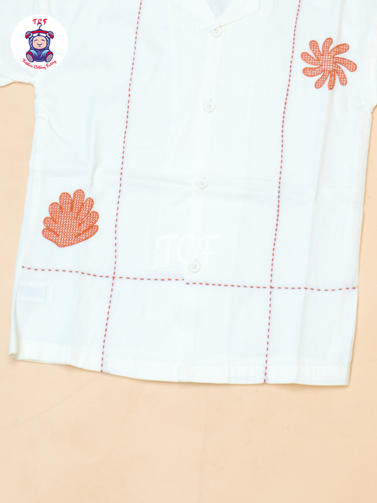 Half White  - Boys Readymade Spread Collor Shirts