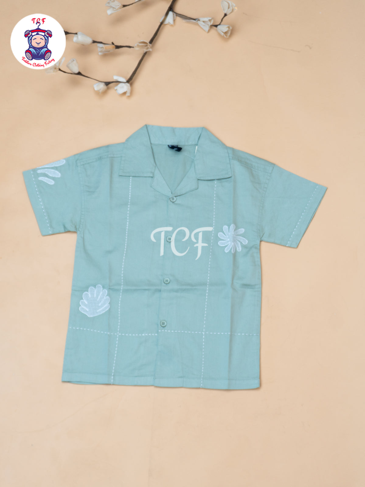 Pista Green  - Boys Readymade Spread Collor Shirts