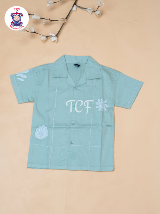 Pista Green  - Boys Readymade Spread Collor Shirts