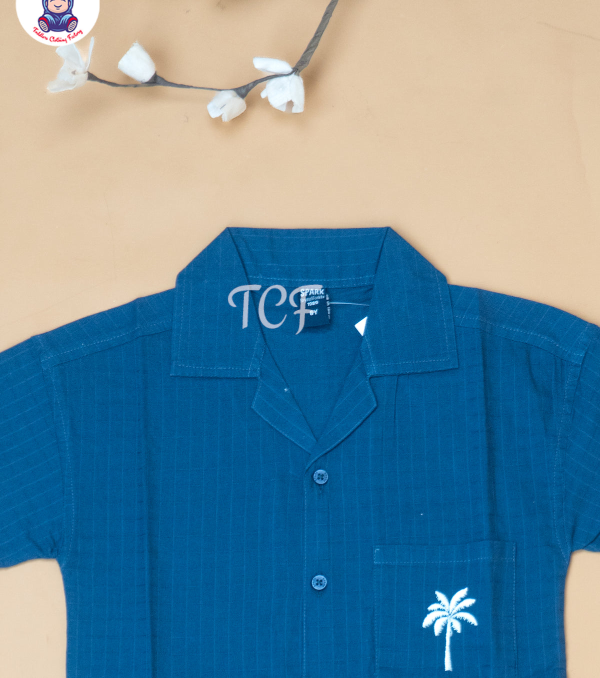 Navy Blue  - Boys Readymade Spread Collor Shirts
