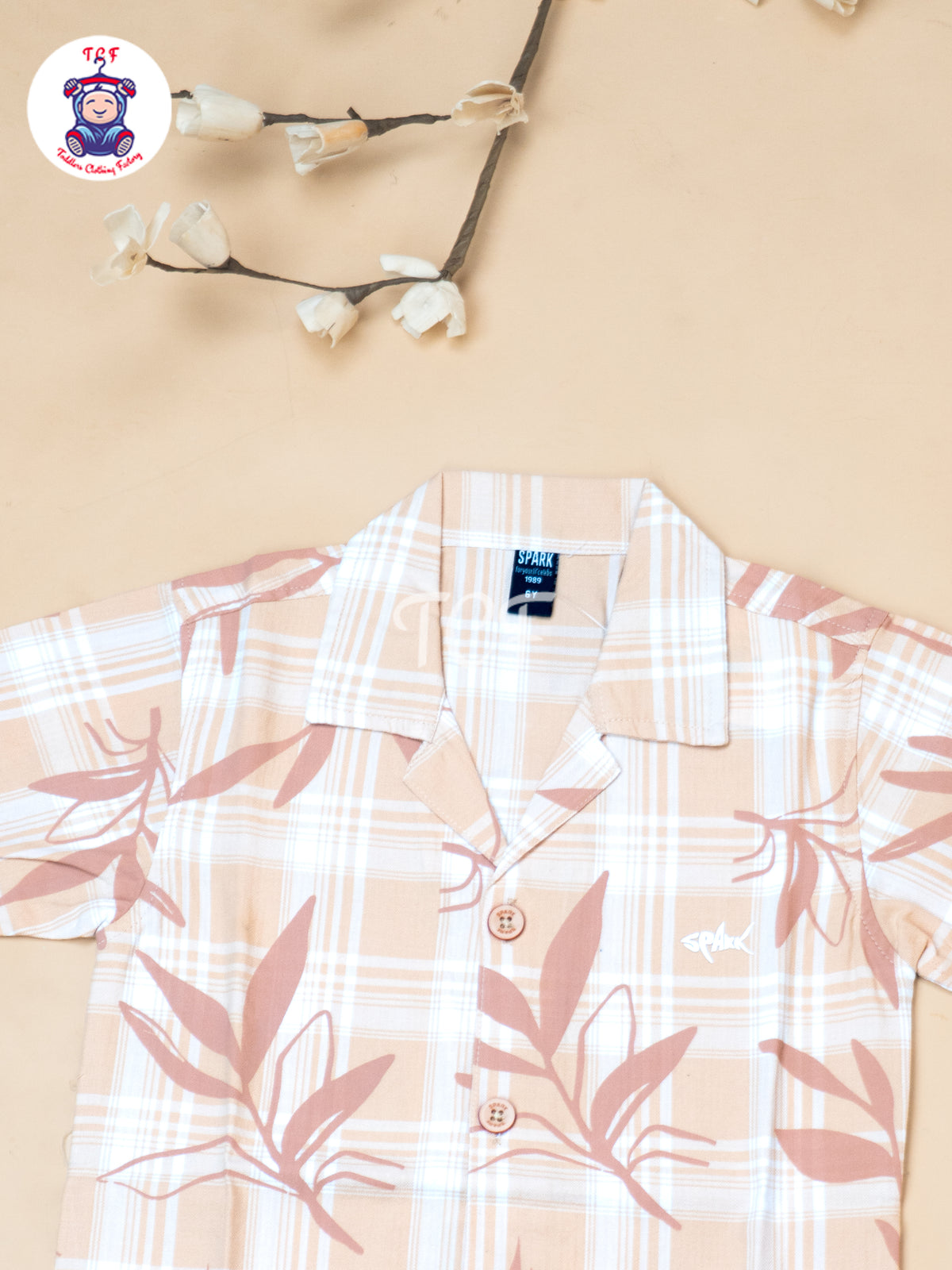Orange  - Boys Readymade Spread Collor Shirts