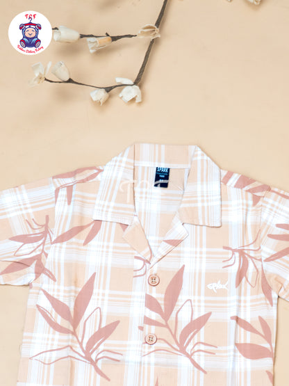 Orange  - Boys Readymade Spread Collor Shirts