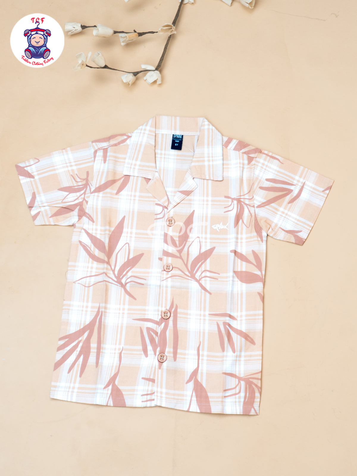 Orange  - Boys Readymade Spread Collor Shirts