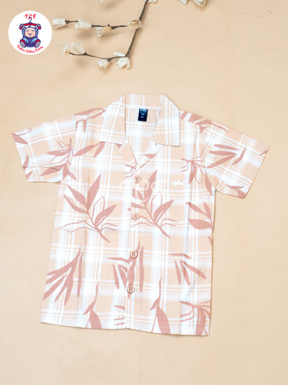 Orange  - Boys Readymade Spread Collor Shirts