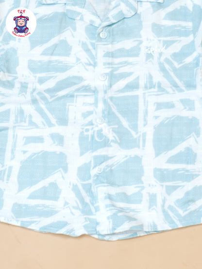Mint Green - Boys Readymade Spread Collor Shirts & Shorts