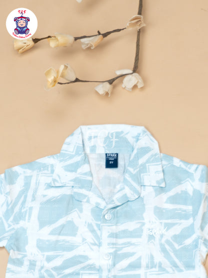 Mint Green - Boys Readymade Spread Collor Shirts & Shorts