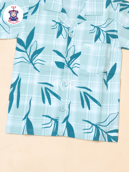 Pista Green  - Boys Readymade Spread Collor Shirts