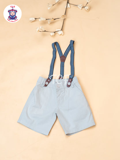 Sea Green - Boys Readymade Spread Collor Shirts & Suspender Sets