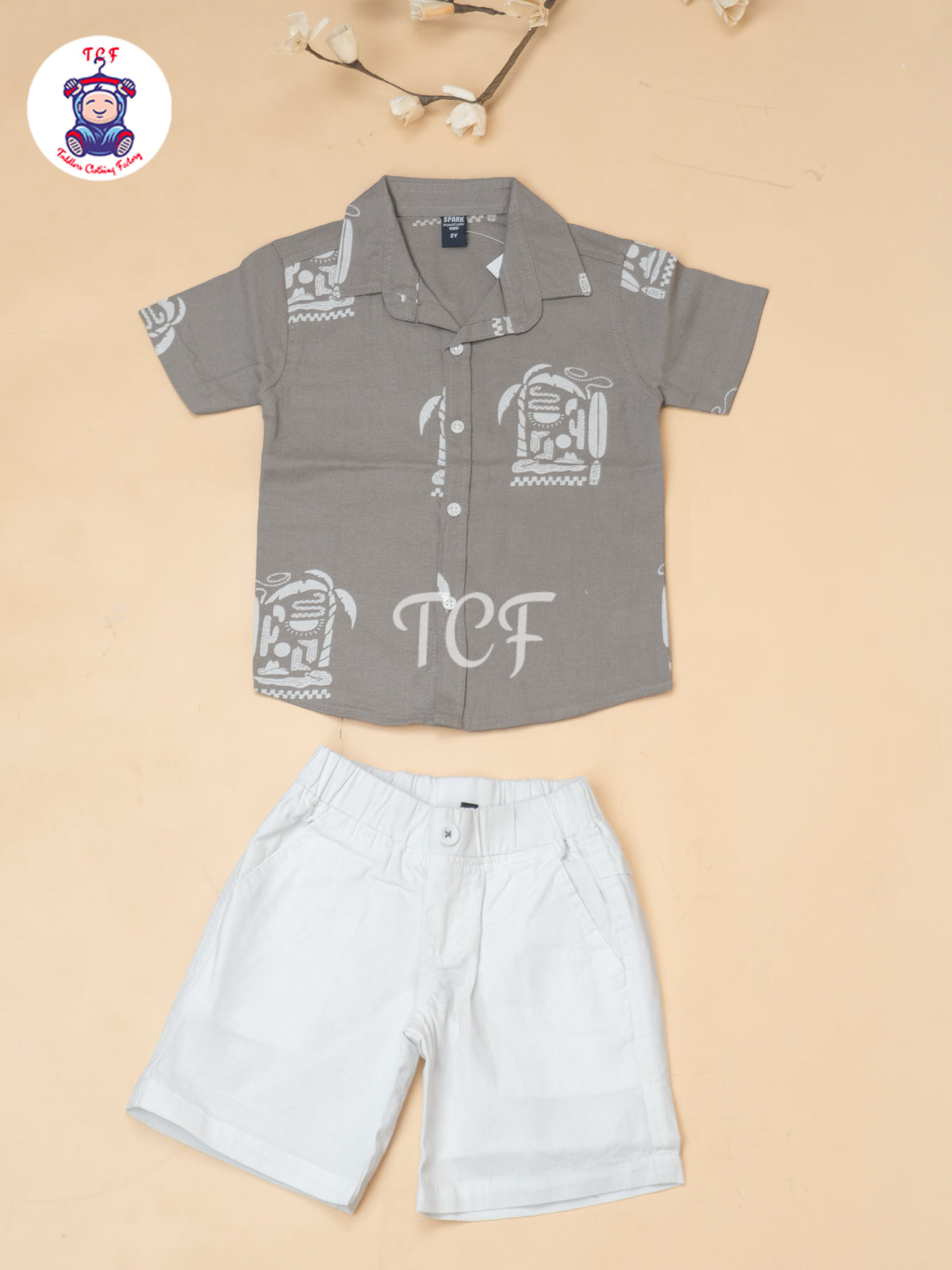 Half White - Boys Readymade Spread Collor Shirts & Shorts