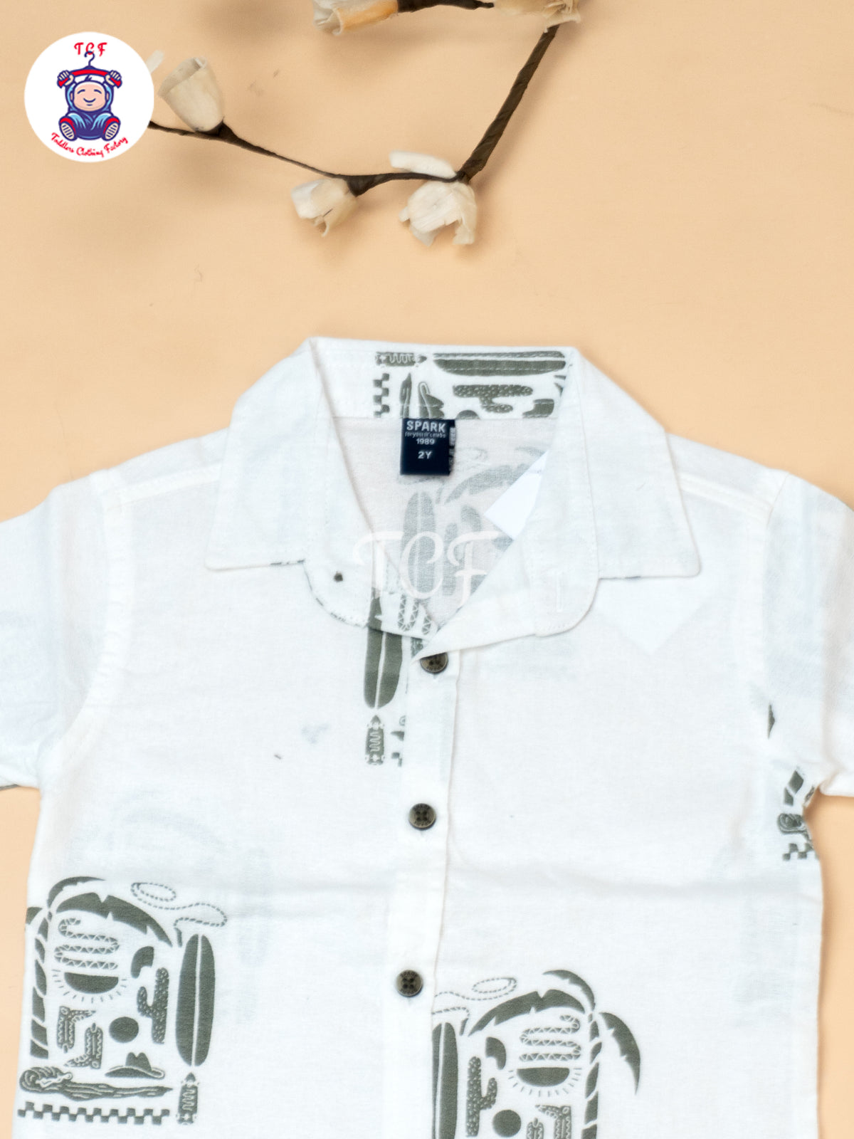 Olive - Boys Readymade Spread Collor Shirts & Shorts