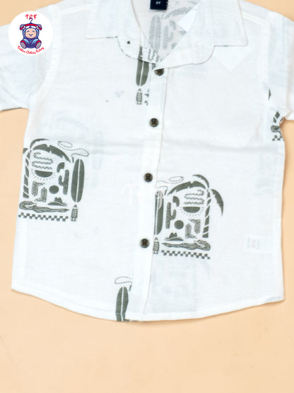 Olive - Boys Readymade Spread Collor Shirts & Shorts