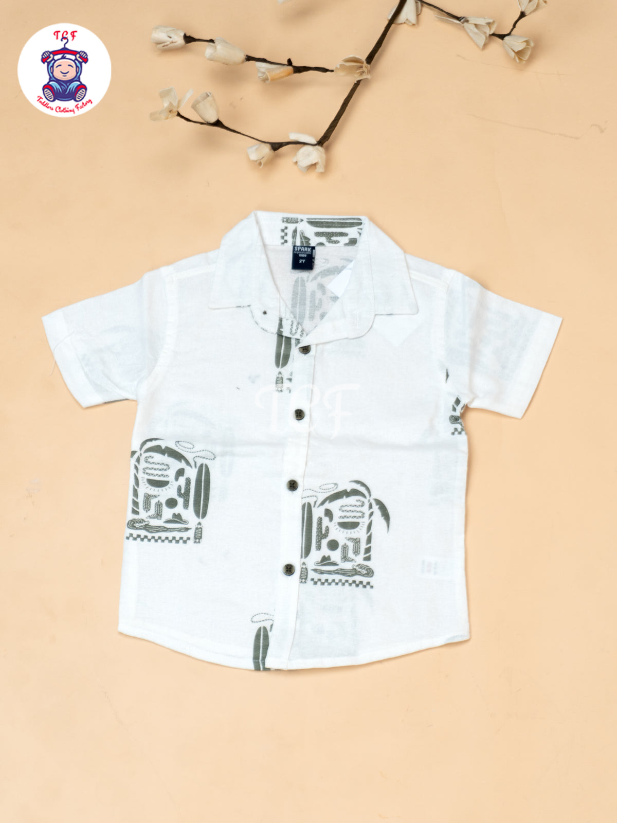 Olive - Boys Readymade Spread Collor Shirts & Shorts