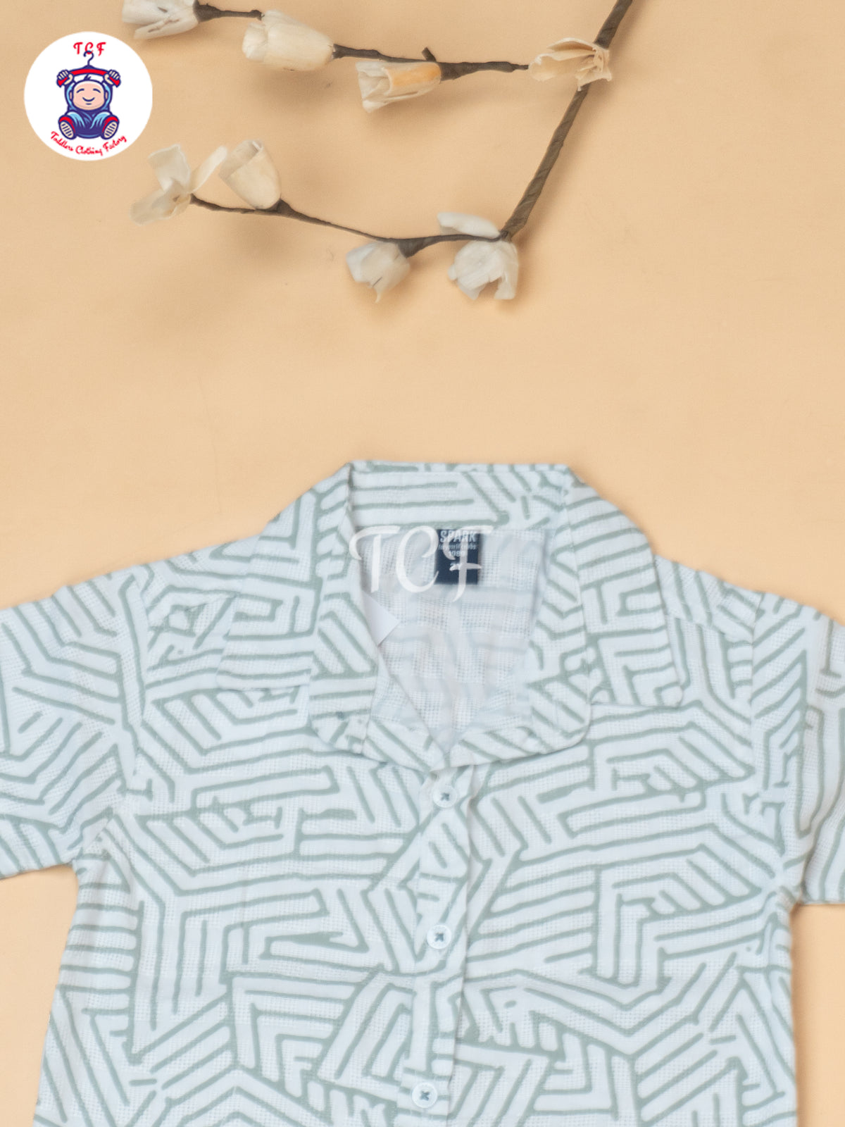 Mint Green - Boys Readymade Spread Collor Shirts & Shorts