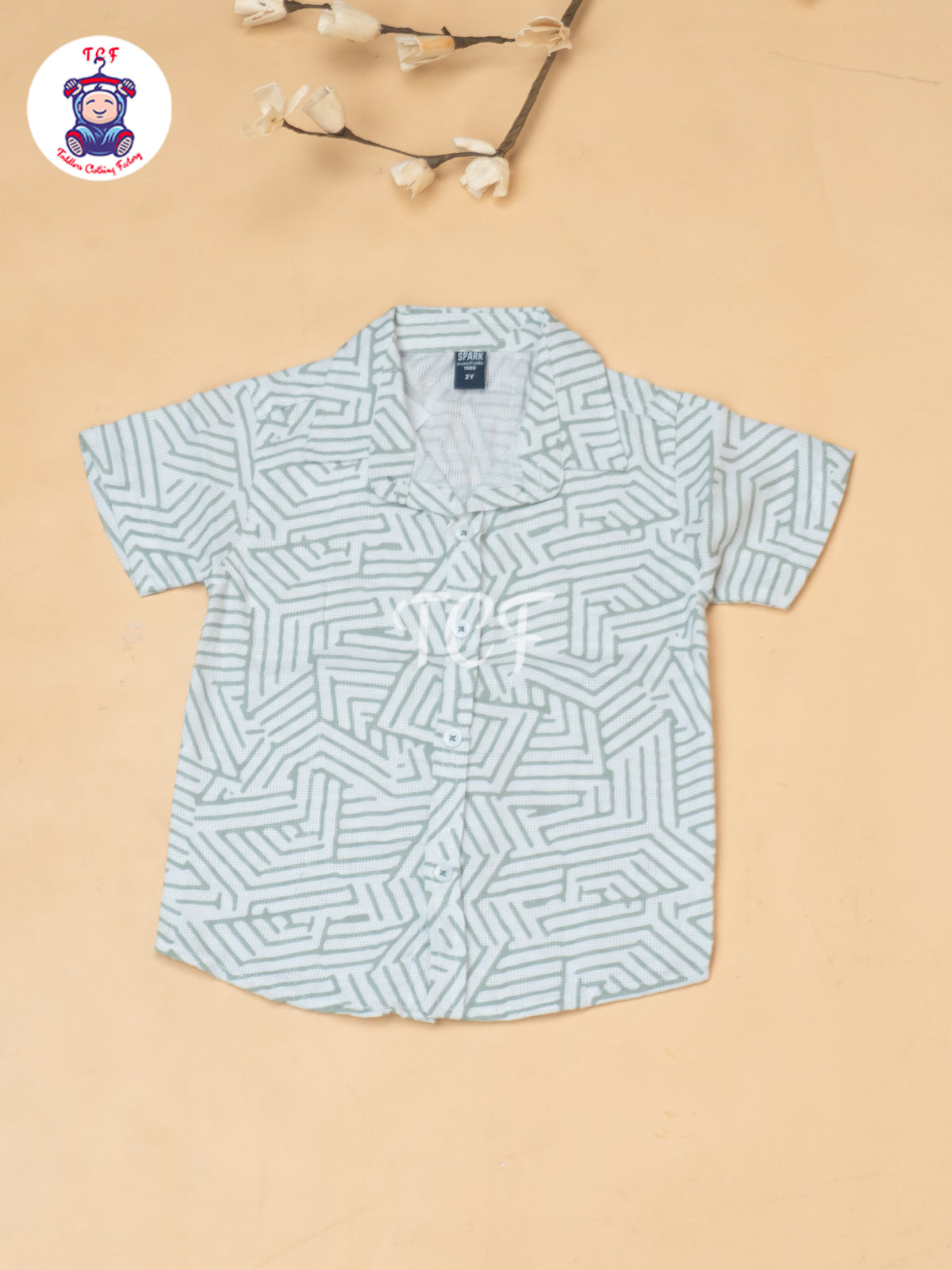Mint Green - Boys Readymade Spread Collor Shirts & Shorts