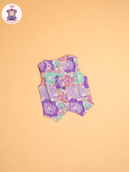 Purple & Green - Girls Floral printed Co-ords Sets