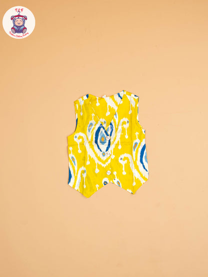 Yellow - Girls Ikat printed Co-ords Sets