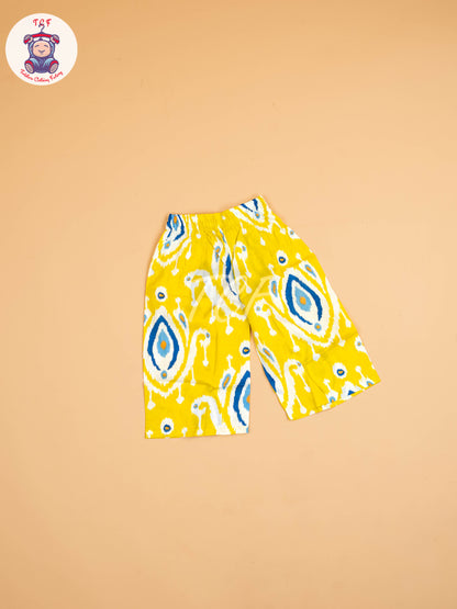 Yellow - Girls Ikat printed Co-ords Sets