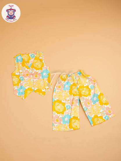 Mustard - Girls Ikat printed Co-ords Sets