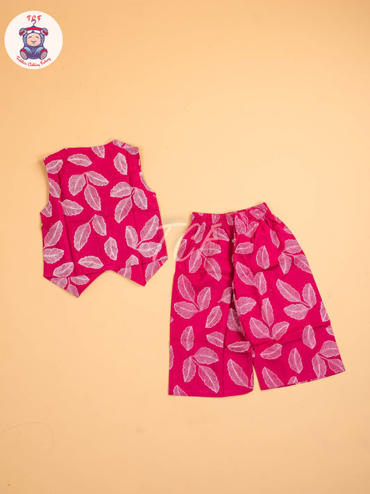Purple - Girls Ikat printed Co-ords Sets