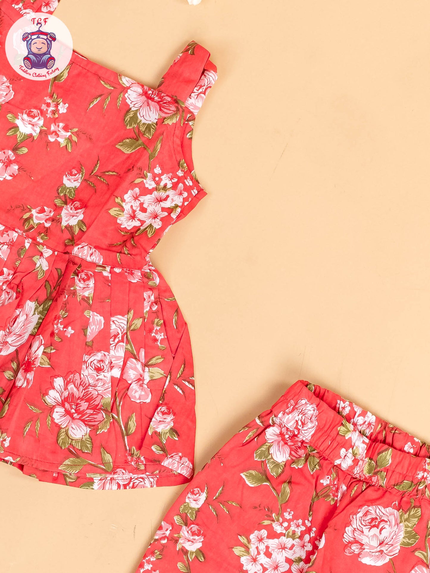 Light Pink - Girls Floral Printed Co-ords Sets