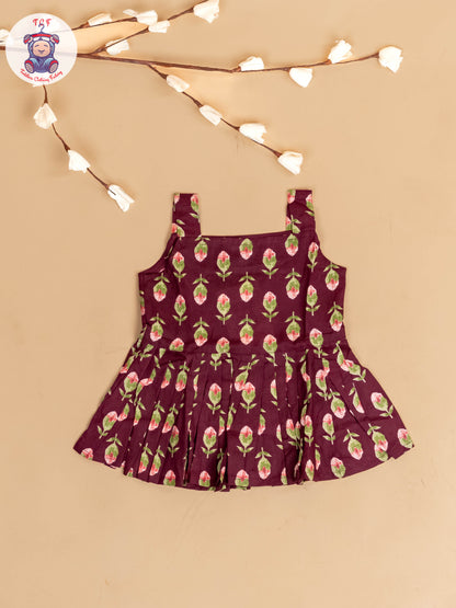 Purple - Girls Floral Printed Co-ords Sets