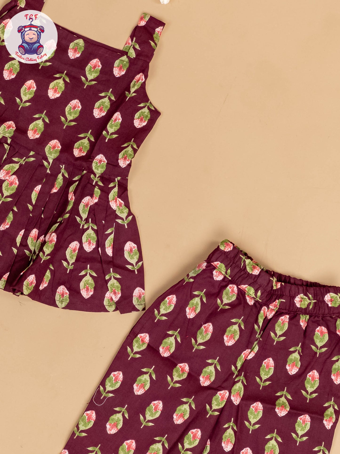 Purple - Girls Floral Printed Co-ords Sets