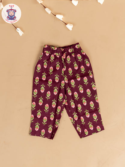 Purple - Girls Floral Printed Co-ords Sets