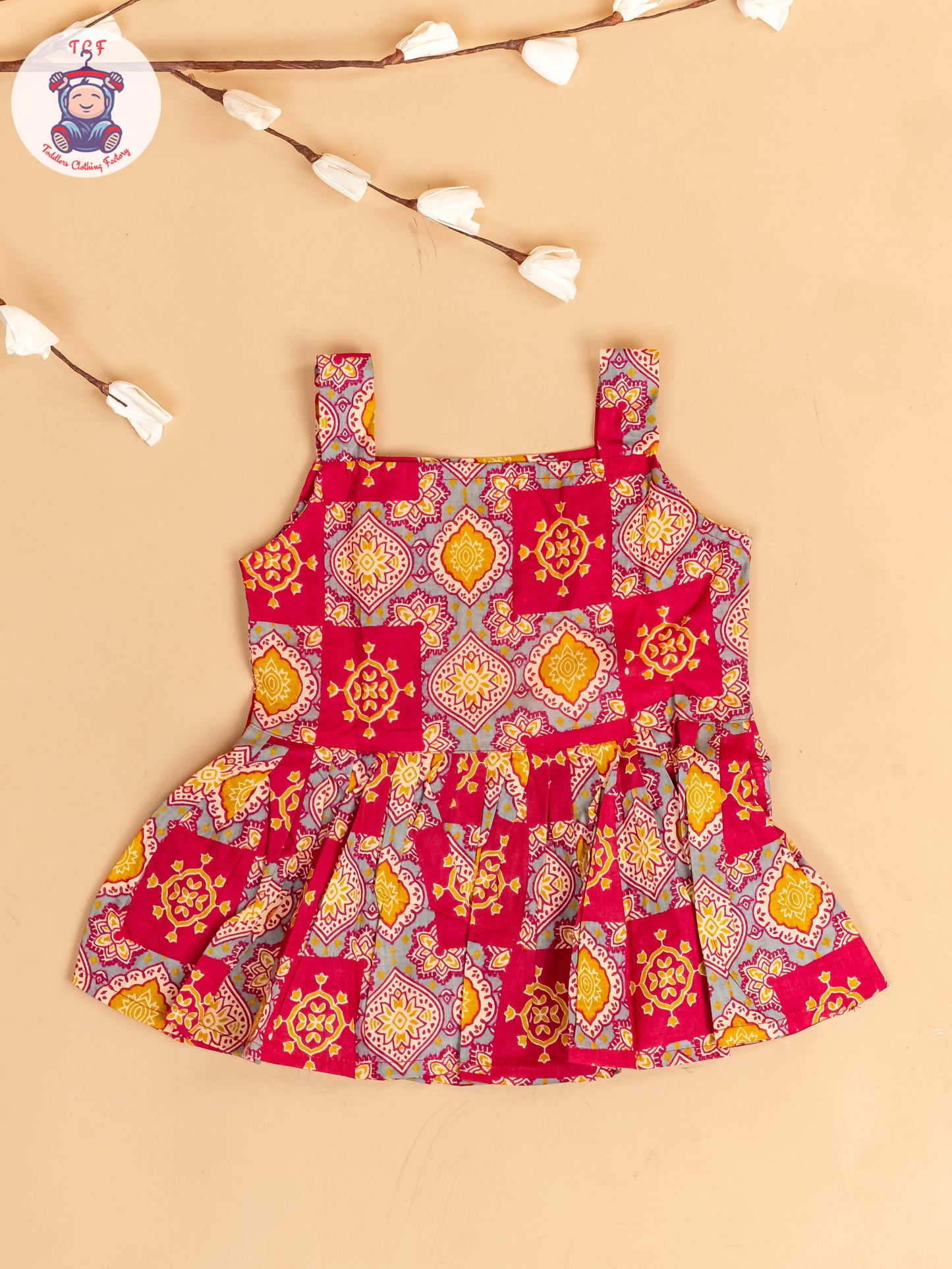 Maroon - Girls Floral Printed Co-ords Sets