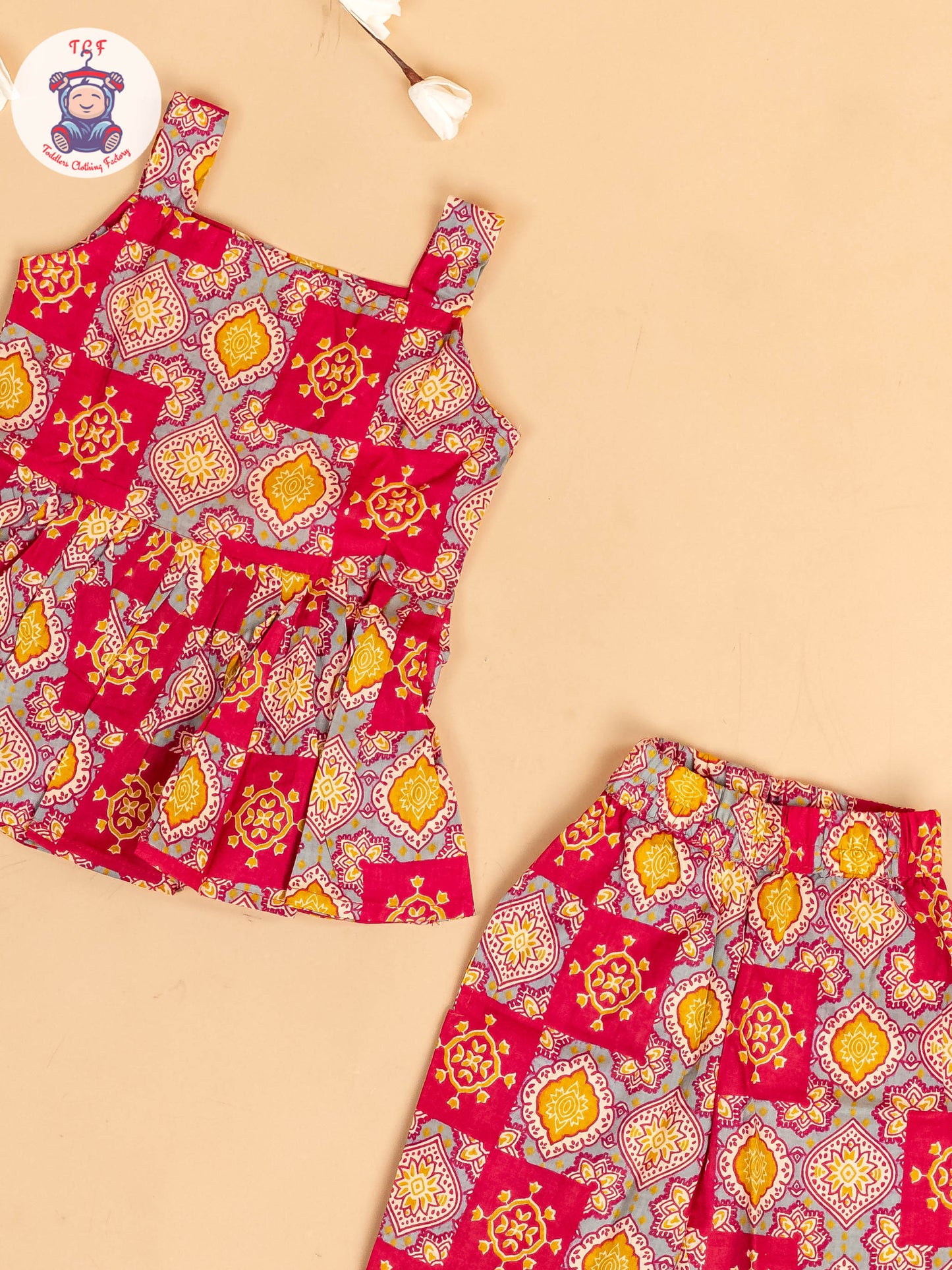 Maroon - Girls Floral Printed Co-ords Sets