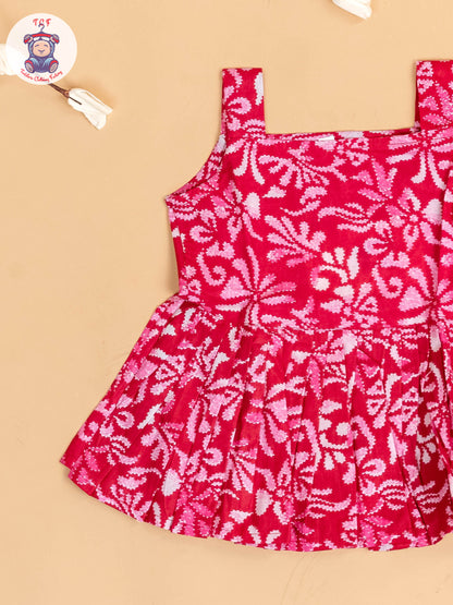 Pink - Girls Floral Printed Co-ords Sets