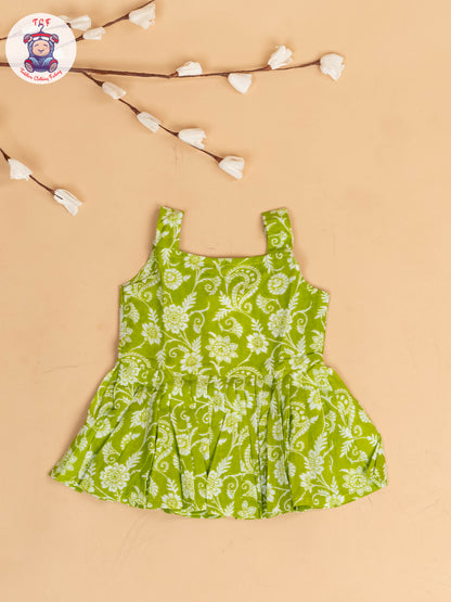 Light Green - Girls Floral Printed Co-ords Sets
