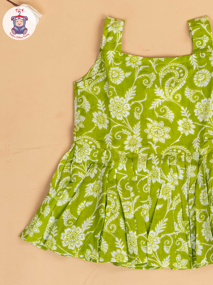 Light Green - Girls Floral Printed Co-ords Sets
