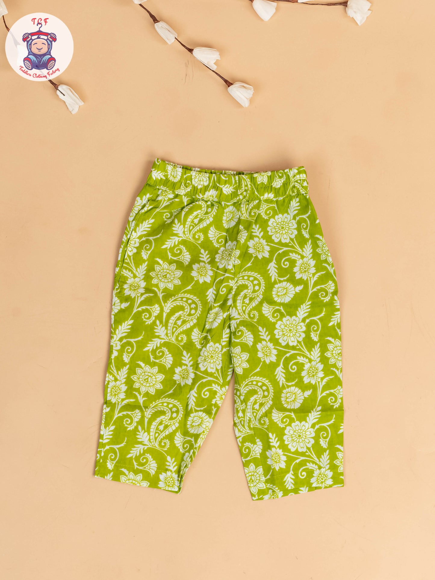 Light Green - Girls Floral Printed Co-ords Sets