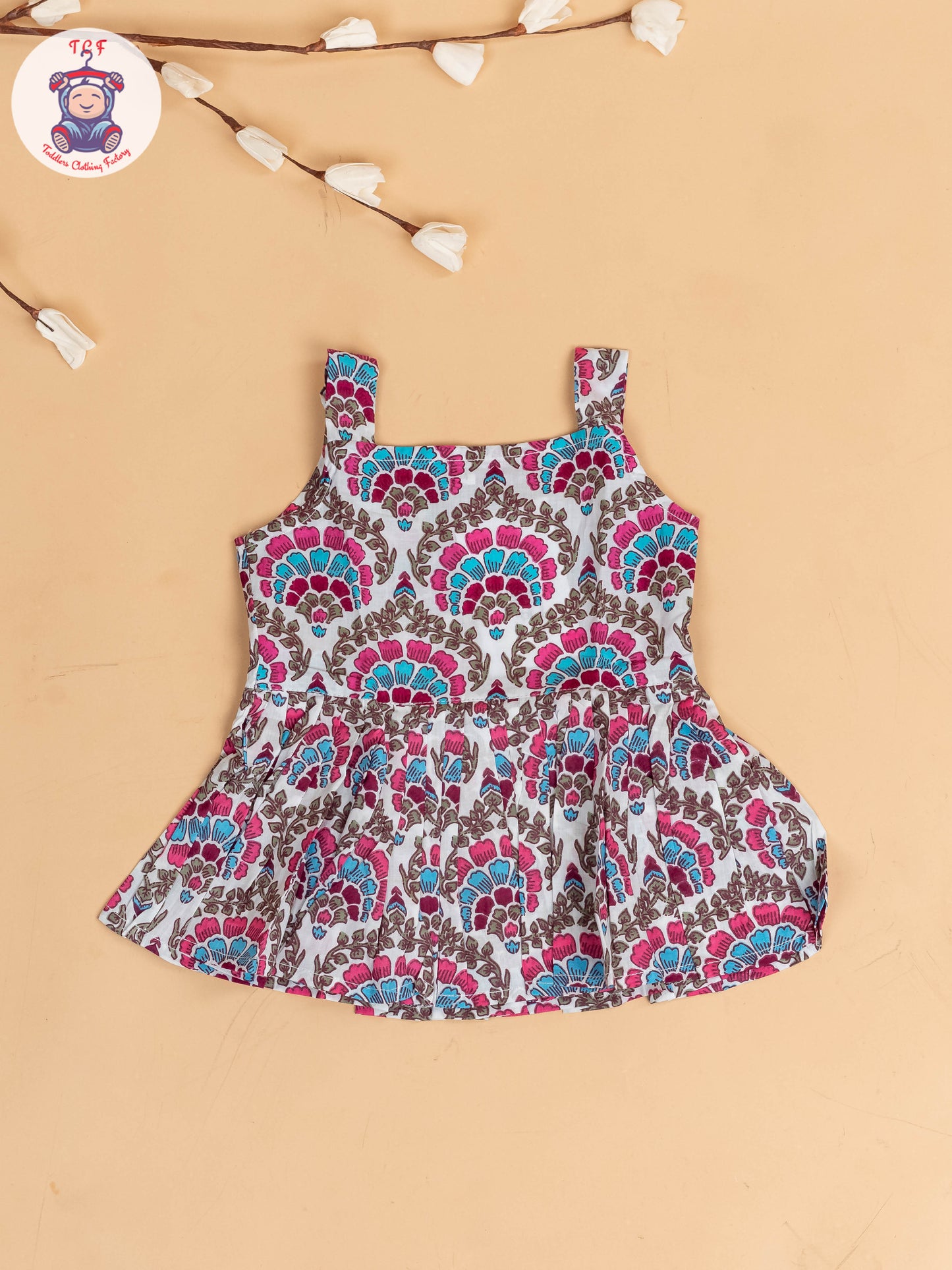 White - Girls Floral Printed Co-ords Sets