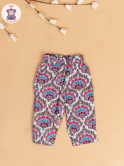 White - Girls Floral Printed Co-ords Sets