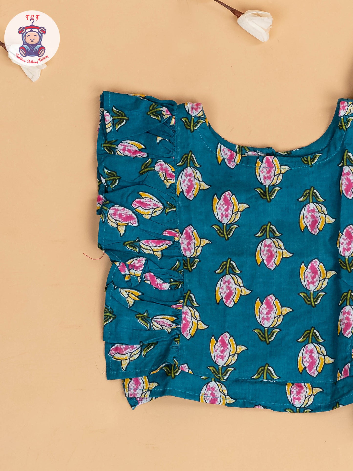 Light Green & Pink - Girls Floral Printed Co-ords Sets