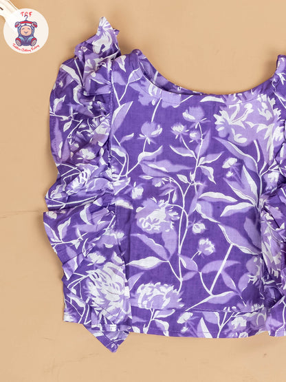 Lavender - Girls Bandhini Printed Co-ords Sets
