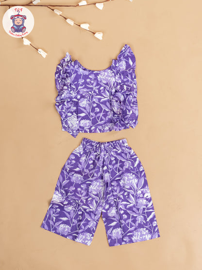 Lavender - Girls Bandhini Printed Co-ords Sets