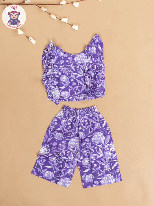 Lavender - Girls Bandhini Printed Co-ords Sets