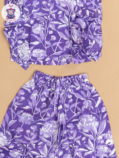 Lavender - Girls Bandhini Printed Co-ords Sets
