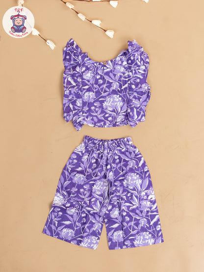 Lavender - Girls Bandhini Printed Co-ords Sets