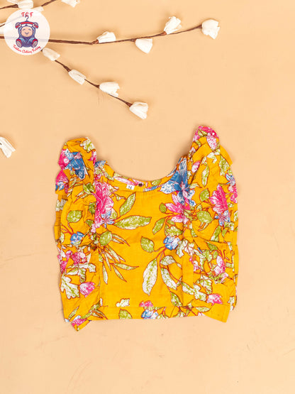 Mustard - Girls Bandhini Printed Co-ords Sets