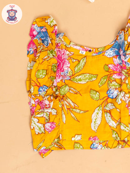 Mustard - Girls Bandhini Printed Co-ords Sets