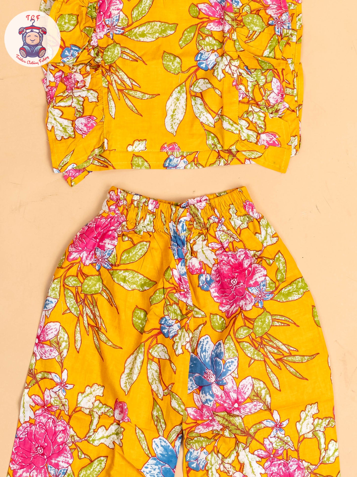 Mustard - Girls Bandhini Printed Co-ords Sets
