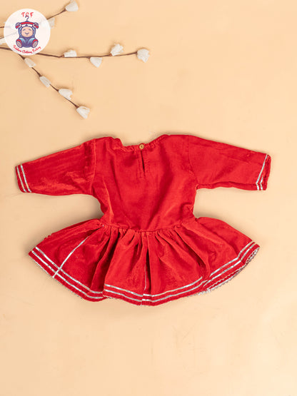 Maroon - Girls Velvet Readymade Salwar