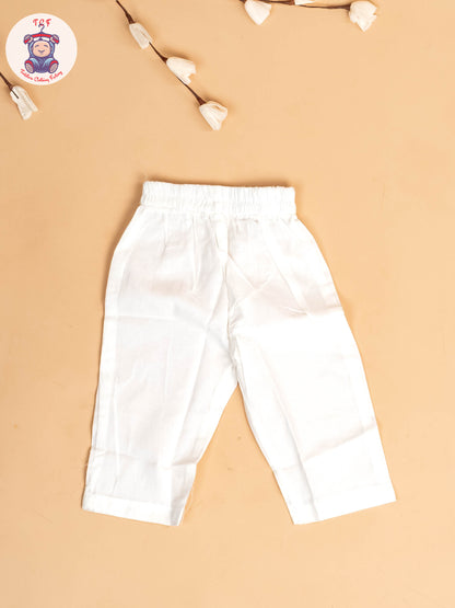 Purple & Silver - Boys Printed Kurta With Pant